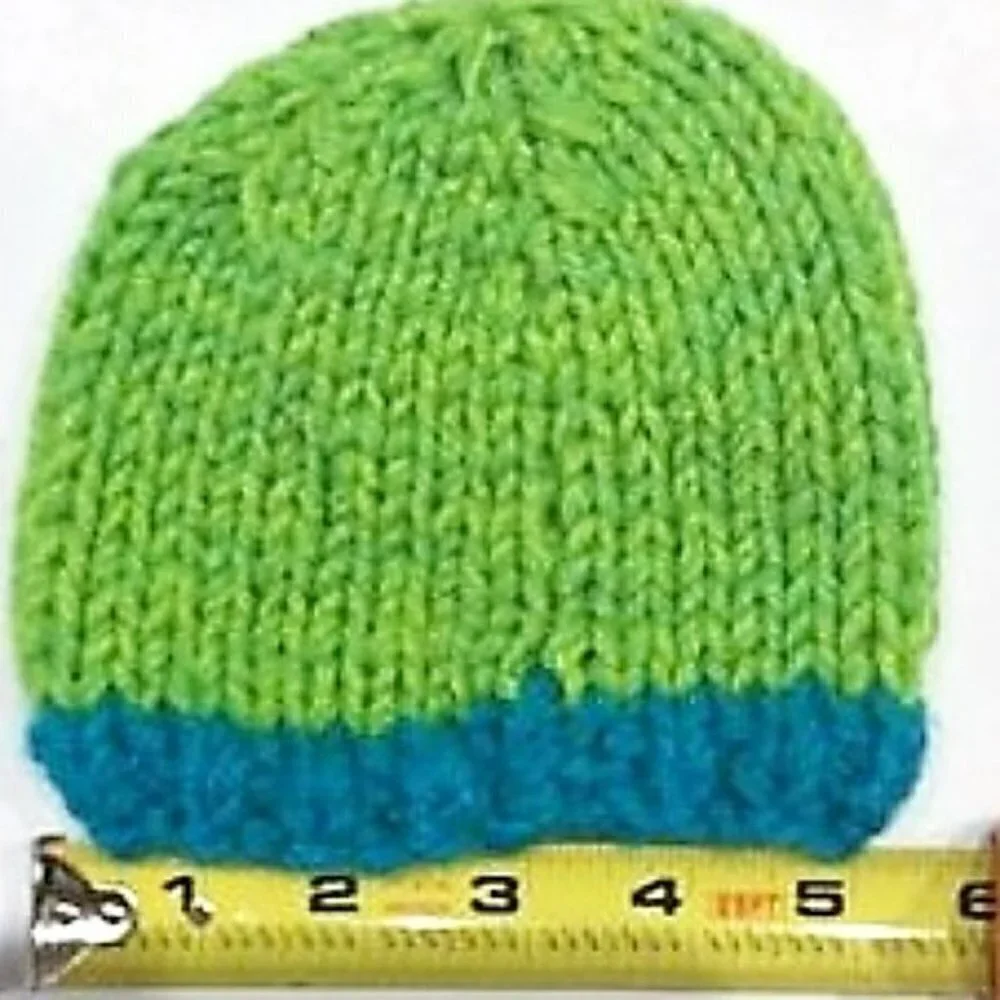 Lot of 3 Handmade Knit & Crochet Baby Beanie Hats – Unisex